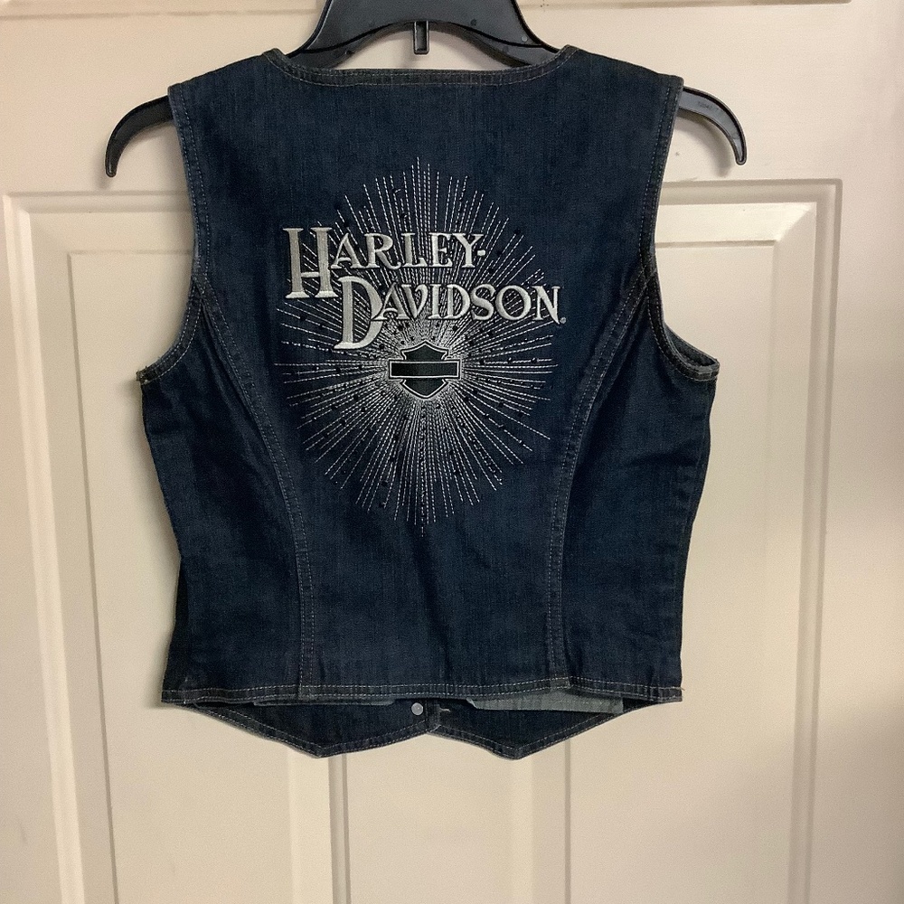 Ladies Harley Davidson Denim Jacket Small EUC